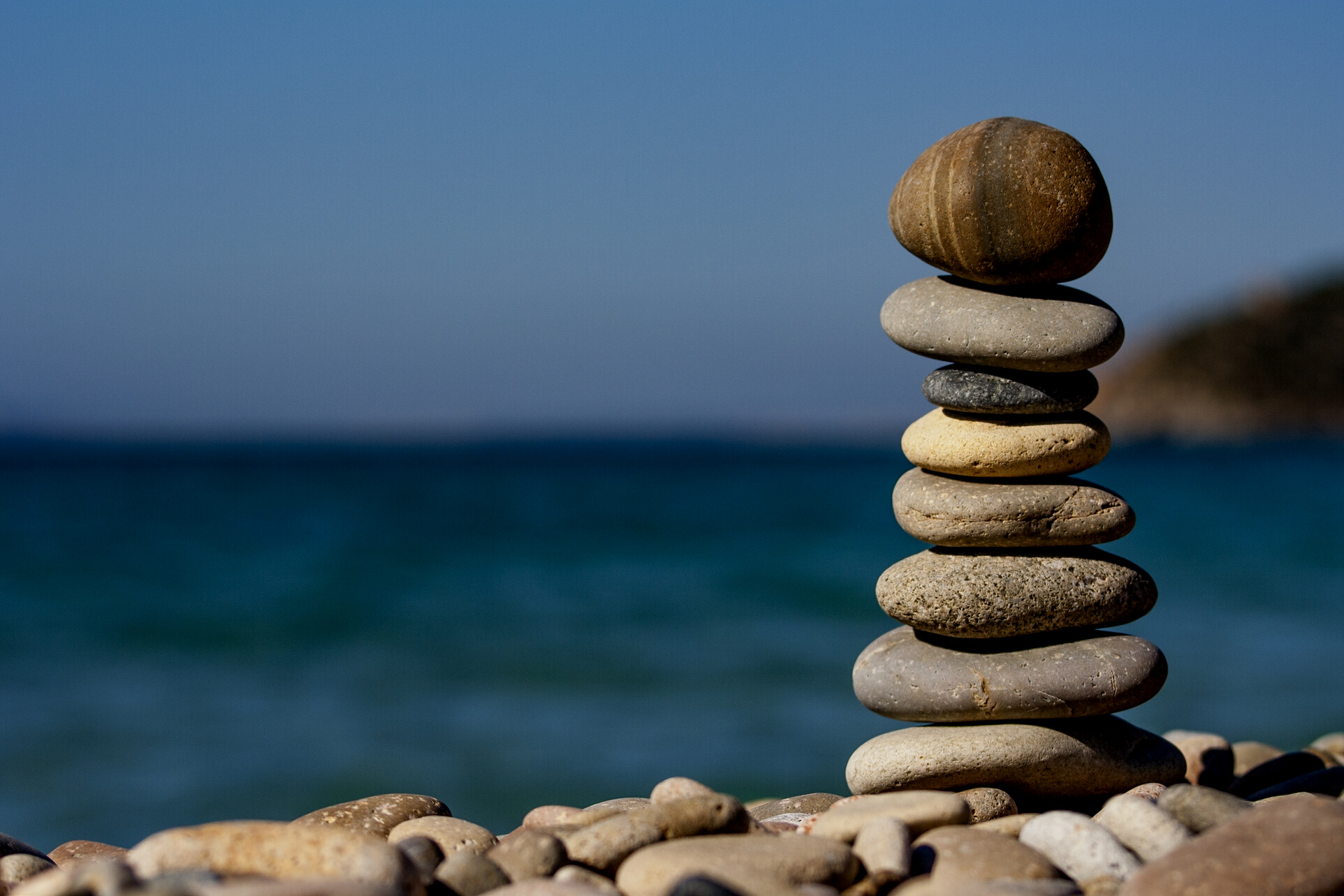 Stacked Rocks by the Beach